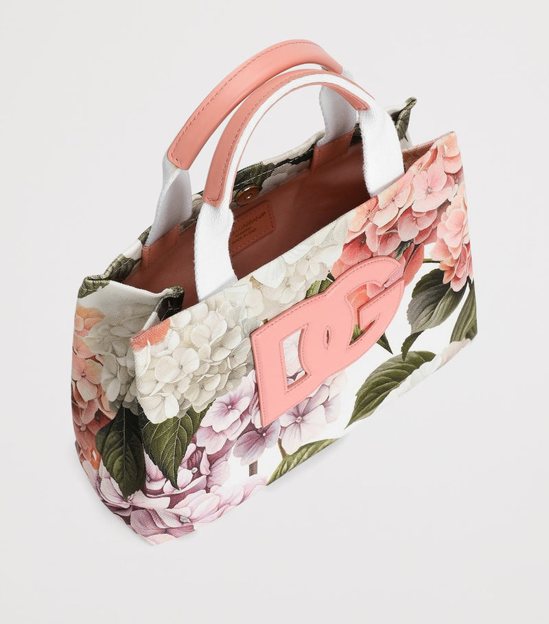 Dolce&Gabbana kids canvas tote bag hydrangea print, imported from the UK
