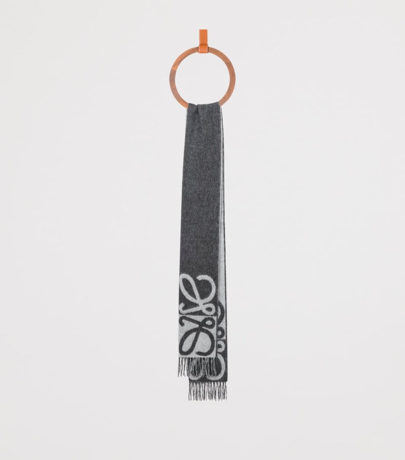 LOEWE wool-cashmere Anagram scarf, imported from the UK