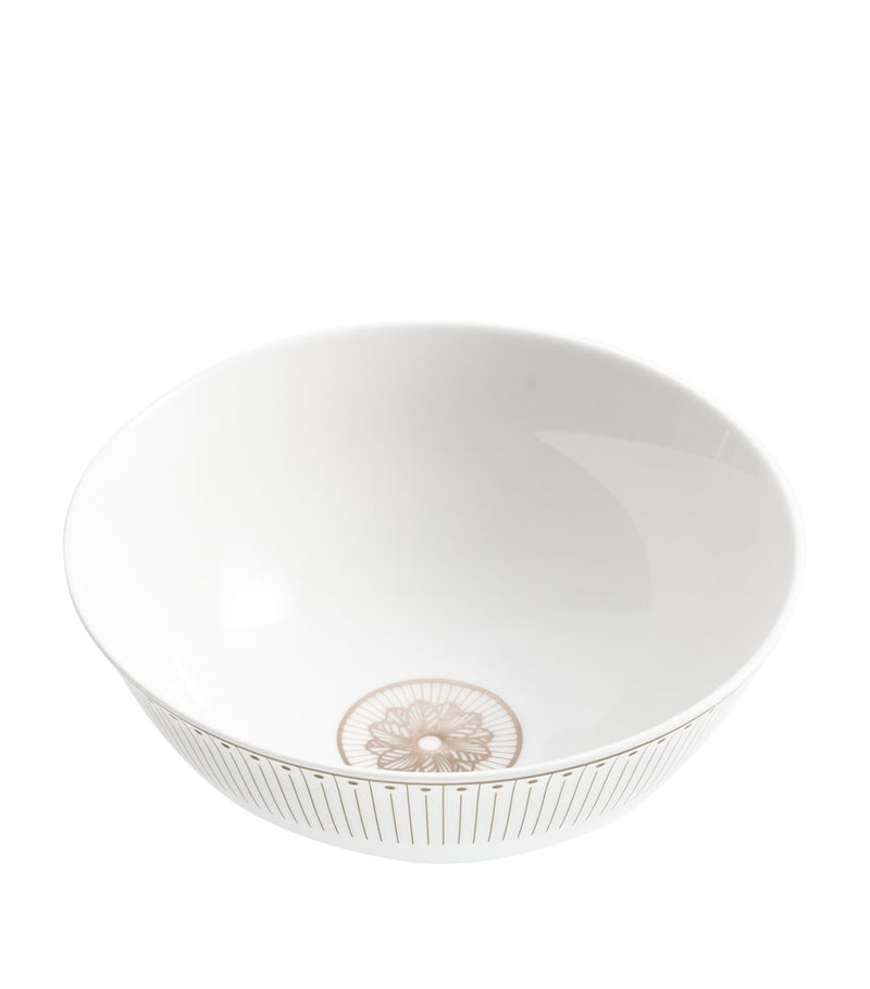 Christofle Malmaison porcelain rice bowl 12cm with platinum floral design (British brand)