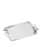 Christofle Anemone serving tray in polished silver plate, 43cm by 31cm - British product