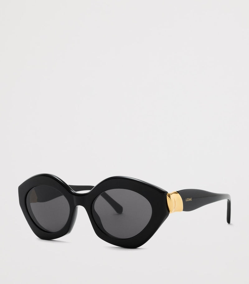 LOEWE acetate coil cat eye sunglasses with gold details (British brand)