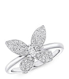 Graff white gold diamond butterfly ring, imported from the UK