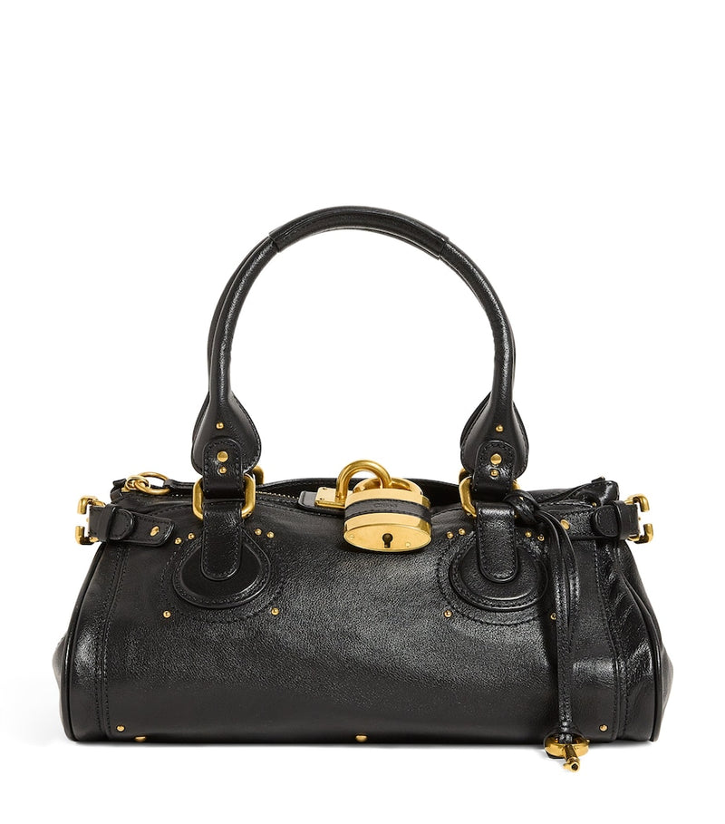 Chloé Paddington shoulder bag in glossy leather with gold-tone hardware (British brand)