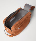 Brunello Cucinelli suede travel wash bag with zip closure - British product
