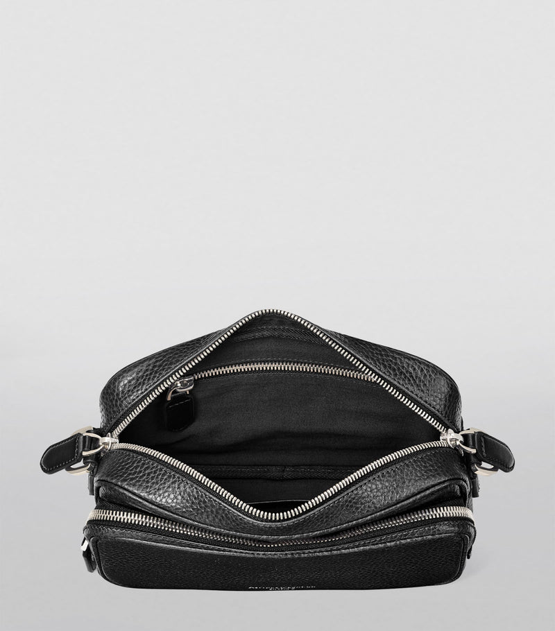 Aspinal of London Leather Reporter East West Messenger Bag, UK version