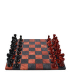 Purling stone chess set with Italian leather and gold, imported from the UK