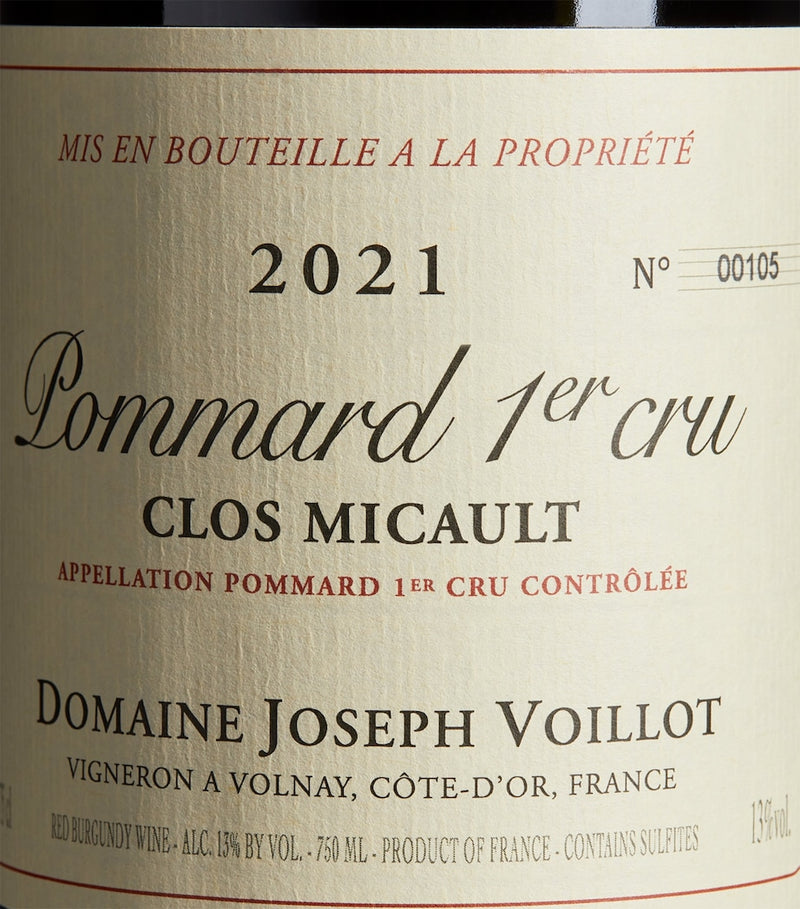 Domaine Joseph Voillot Le Clos Micault 2021 Burgundy wine 75cl - British product