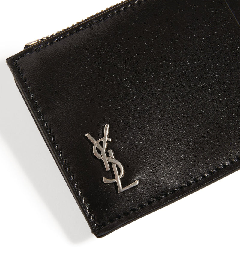 Saint Laurent Leather Fragments Monogram Card Holder, UK version