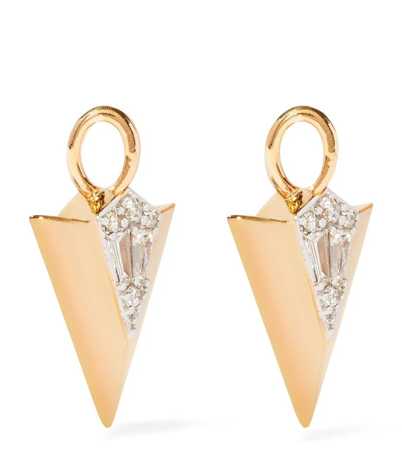 Annoushka yellow gold arrow earring drops with diamonds (British brand)