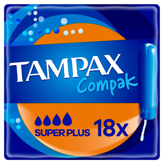 Tampax Compak Super Plus Tampons Applicator x18 feminine care Sainsburys   