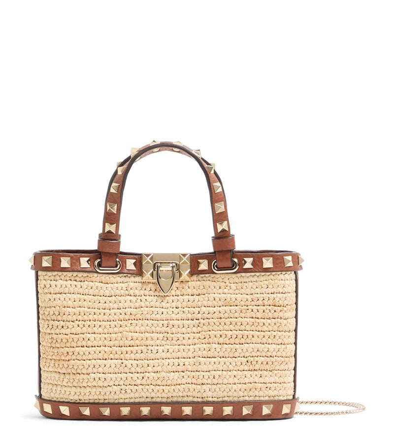 Valentino Garavani Mini Straw Rockstud handbag, imported from the UK