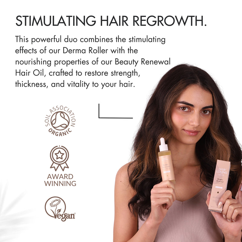 Beauty Renewal hair growth bundle with rosemary oil and derma roller - British product