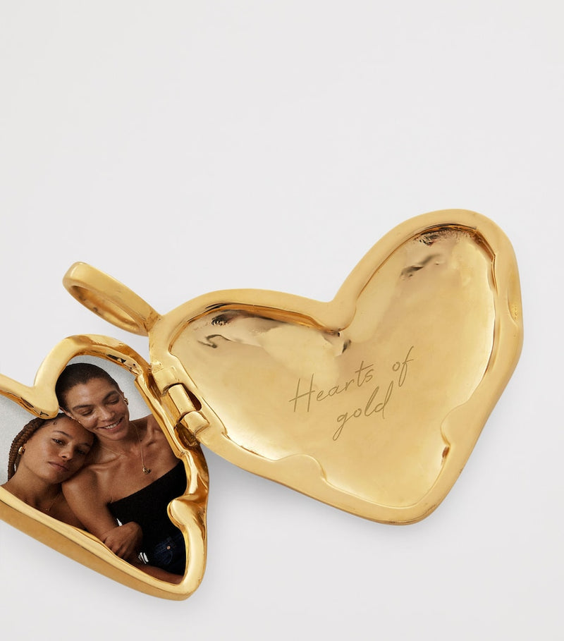 Monica Vinader gold vermeil heart locket pendant, UK version