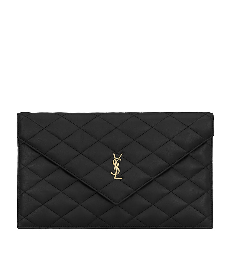 Saint Laurent lambskin quilted Paris pouch (British brand)