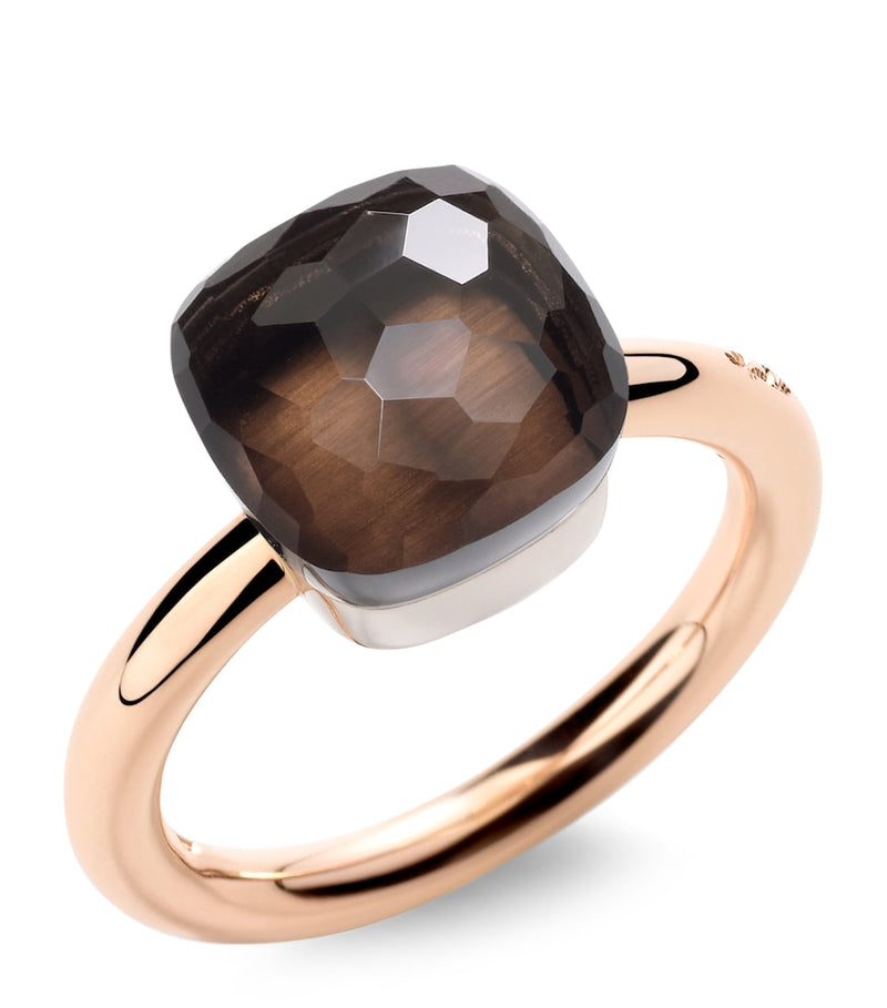 Pomellato Nudo ring mixed gold smoky quartz - British product