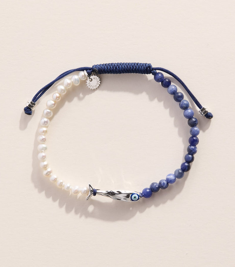Tateossian Sodalith Süßwasserperle Feng Shui Fisch Armband (Britische Marke)
