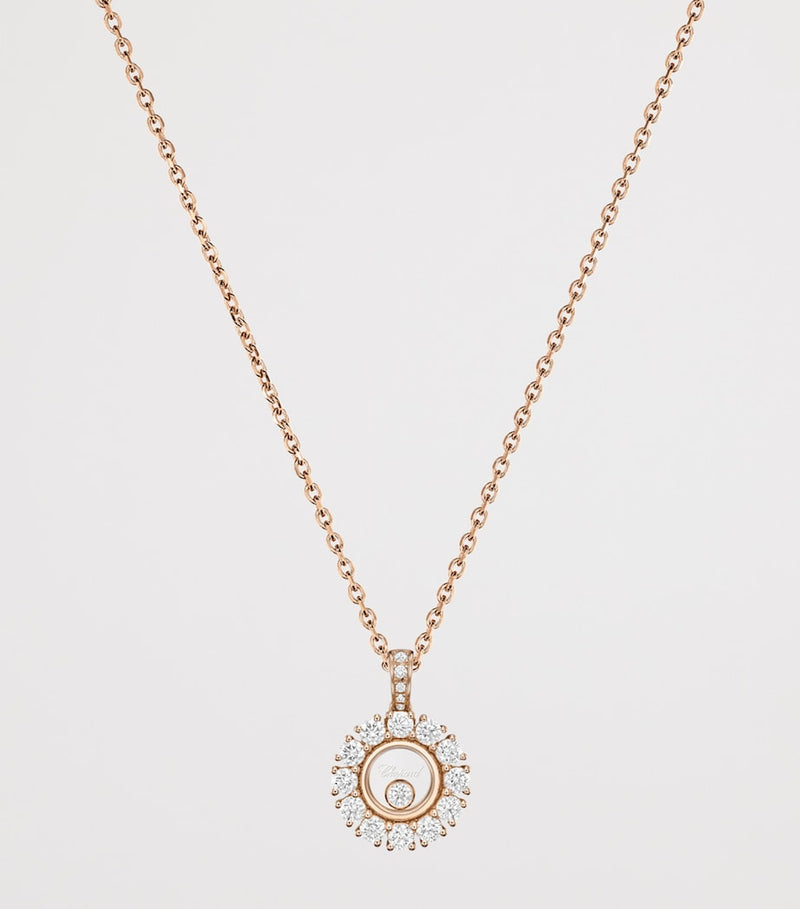 Chopard rose gold and diamond pendant necklace - British product