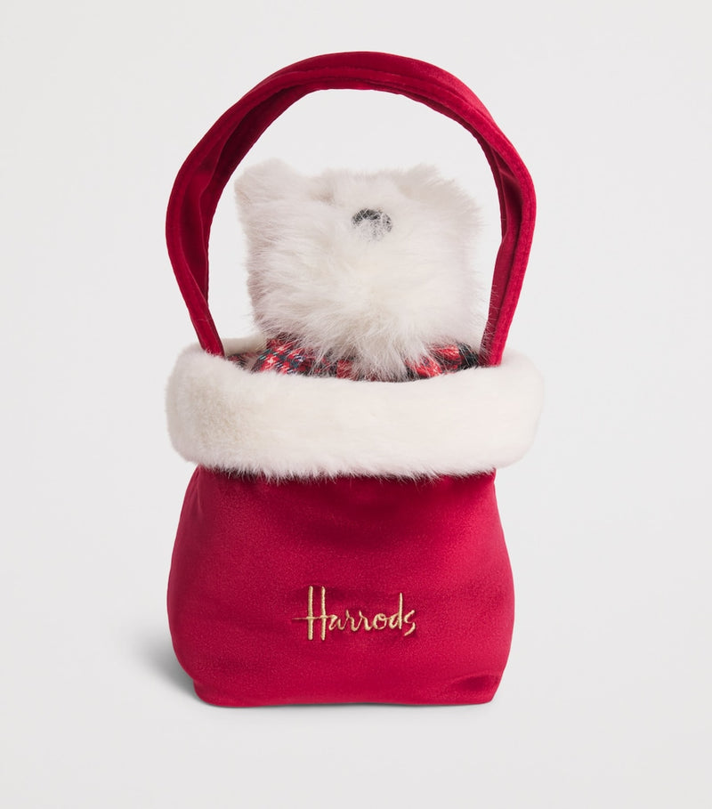 Harrods Westie plush toy in bag 19cm, imported from the UK