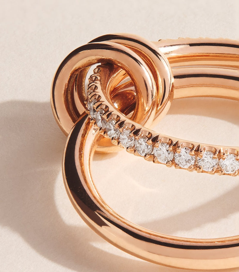 Spinelli Kilcollin Ceres ring in rose gold with diamonds, UK version
