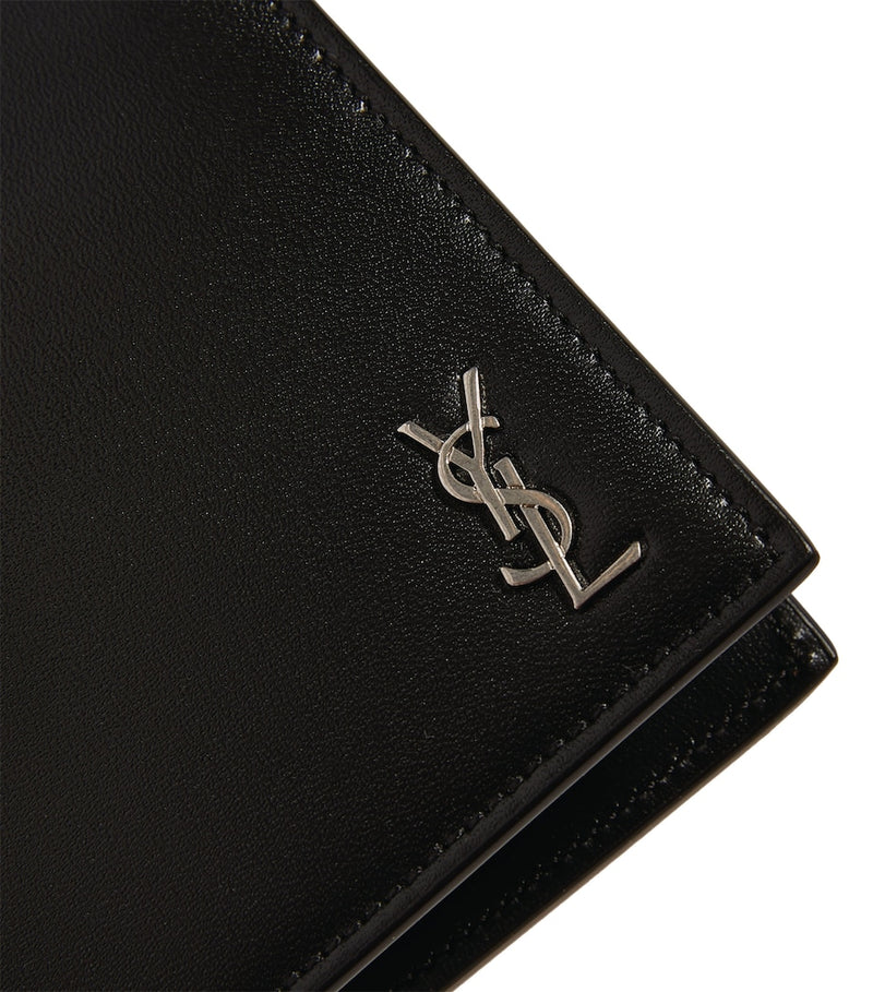 Saint Laurent leather bifold wallet with card slots and monogram - (British brand)