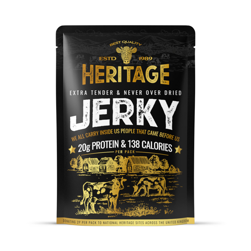 Heritage beef jerky 25g, imported from the UK