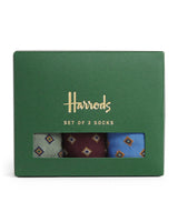 Harrods Harrods Cotton-Blend Diamond Socks (Pack of 3)- Buy online at McGrocer