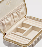 WOLF Bella jewellery zip case with LusterLoc lining, compact size (British brand)