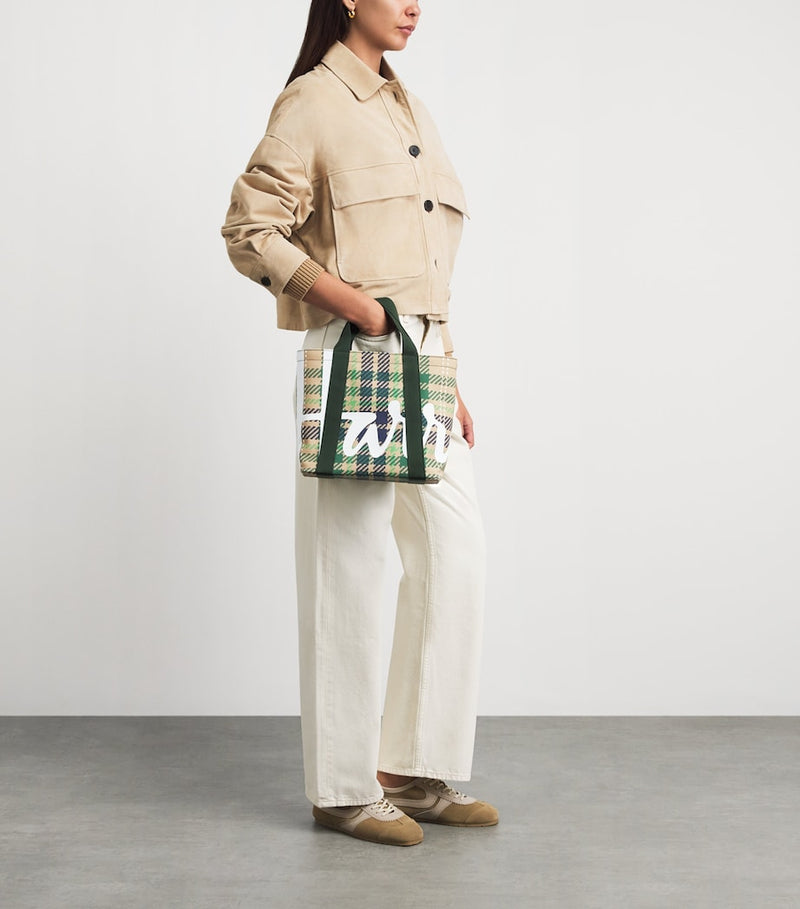 Harrods mini tartan check tote bag (British brand)