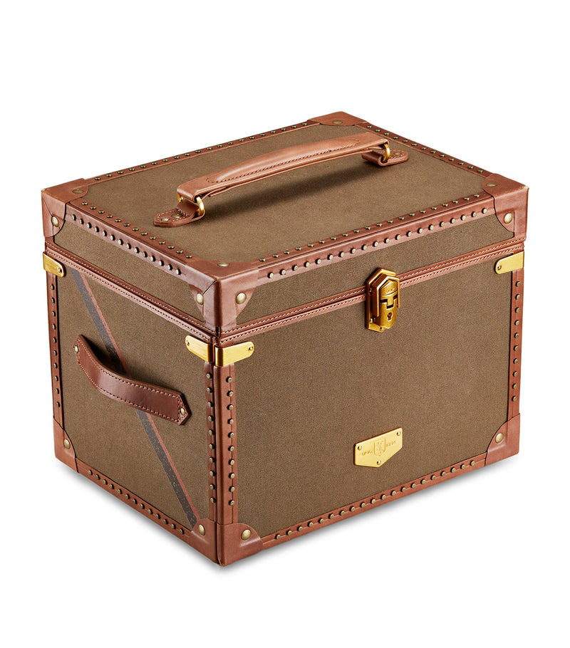 WOLF vegan leather trunk jewellery box with compartments (British brand)