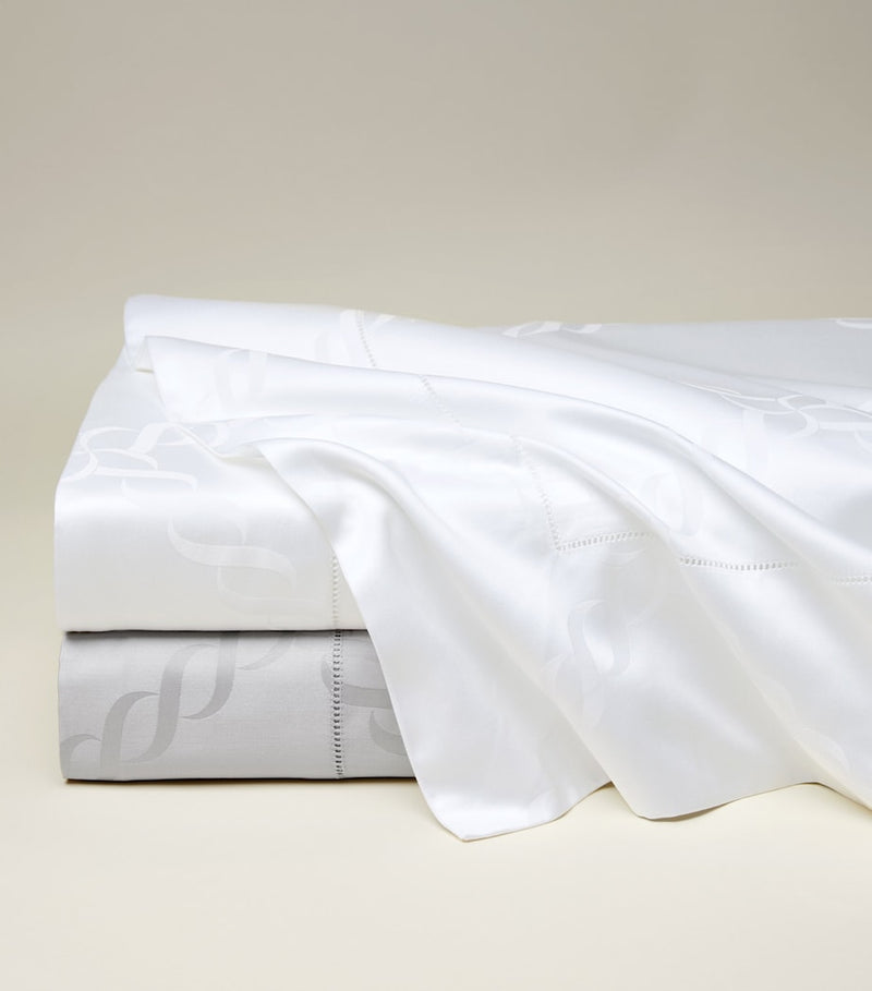 Pratesi Super King Flat Sheet with Braid Motif 300cm x 270cm, imported from the UK