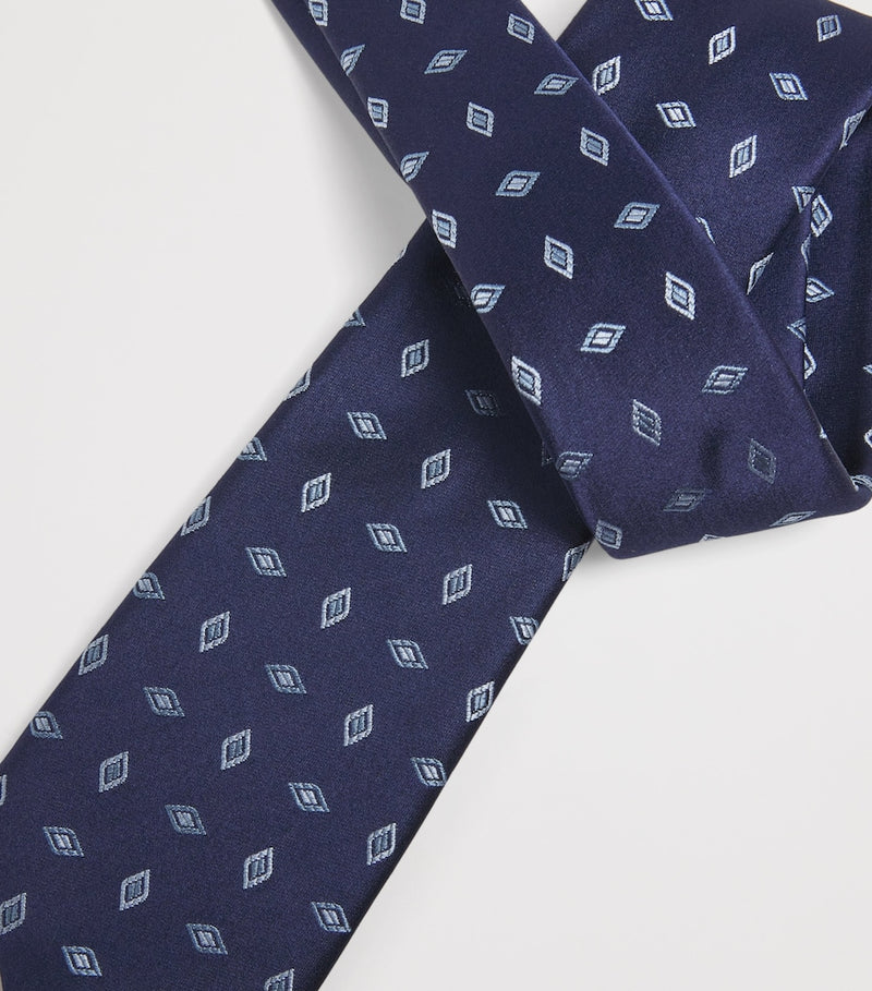 Giorgio Armani silk geometric jacquard tie 8cm - British product