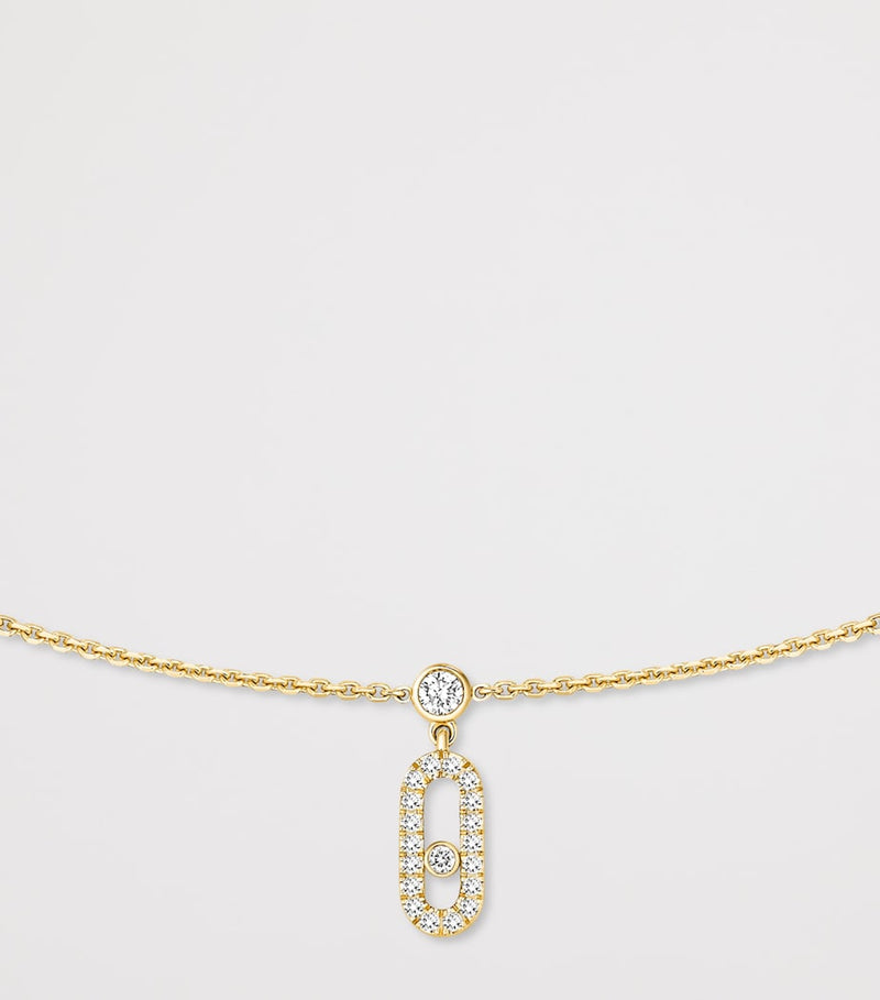 Messika Move Uno yellow gold diamond necklace 0.61ct, imported from the UK