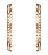Harrods Chopard Small Rose Gold and Diamond Ice Cube Hoop Earrings- Buy online at McGrocer