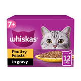 Whiskas 7+ Poultry Feasts Senior Wet Cat Food Pouches in Gravy 12x85g GOODS Sainsburys