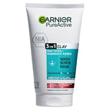 Superdrug Garnier Pure Active 3in1 Clay Mask Scrub Wash for Oily Skin 150ml- Buy online at McGrocer