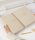 Blush and Gold wedding photo album with slipcase and envelope - British product