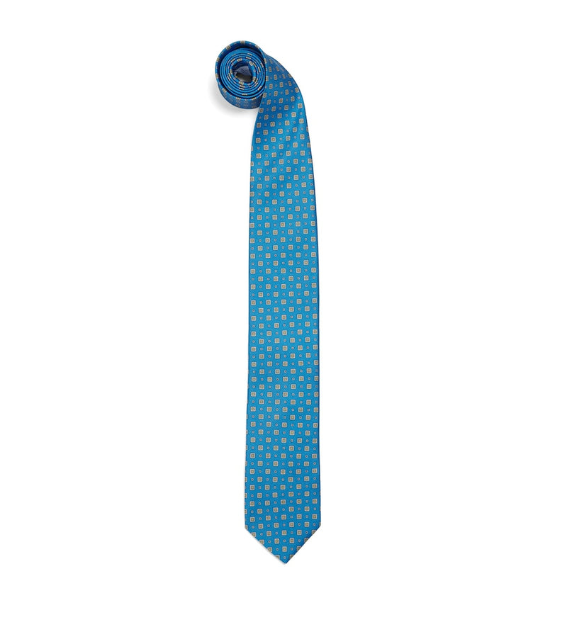 Eton silk jacquard tie floral design 8cm (British brand)