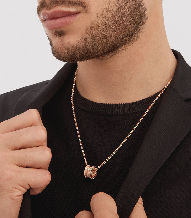 Bvlgari B.zero1 rose gold and diamond necklace, imported from the UK