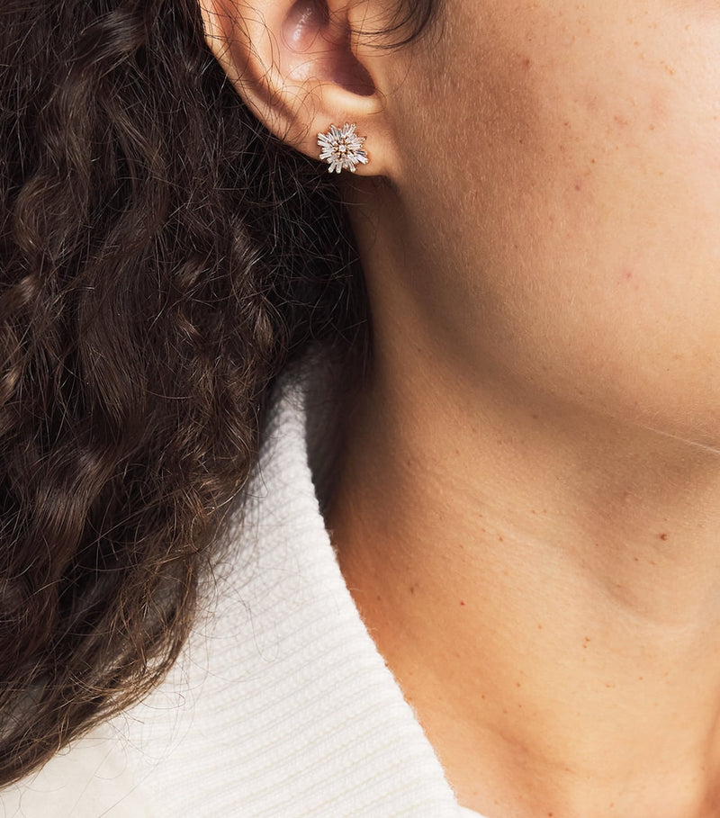 Suzanne Kalan rose gold diamond stud earrings (British brand)