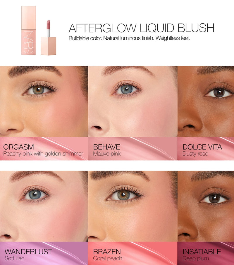 NARS Afterglow Liquid Blush, imported from the UK