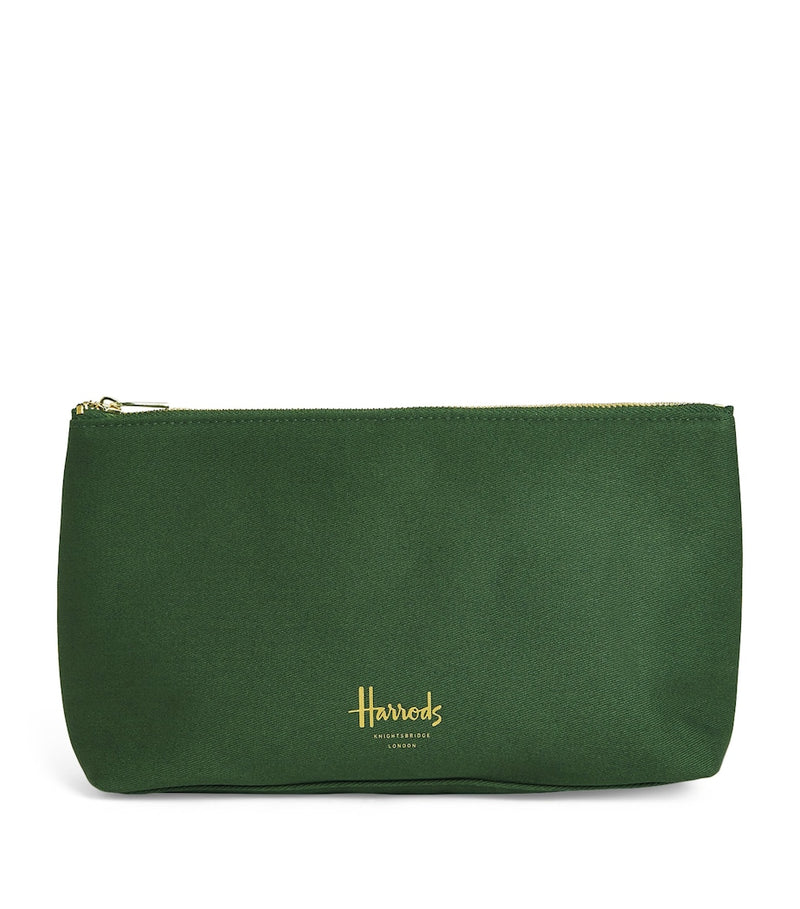 Harrods logo cosmetic bag for makeup storage (British brand)