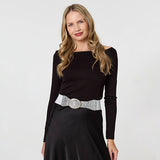 Superdrug Izabel London Sparkly Embellished Metallic Buckle Belt- Buy online at McGrocer