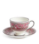 Harrods Wedgwood Florentine Fuchsia Teacup & Saucer- Buy online at McGrocer