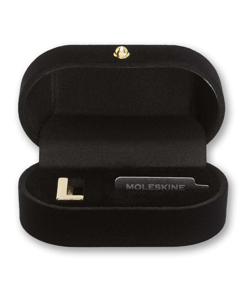 Moleskine gold-plated L notebook charm, imported from the UK