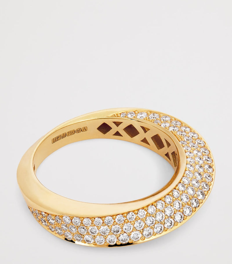 Engelbert Aurea Spira ring 18kt yellow gold pavé diamonds, UK version