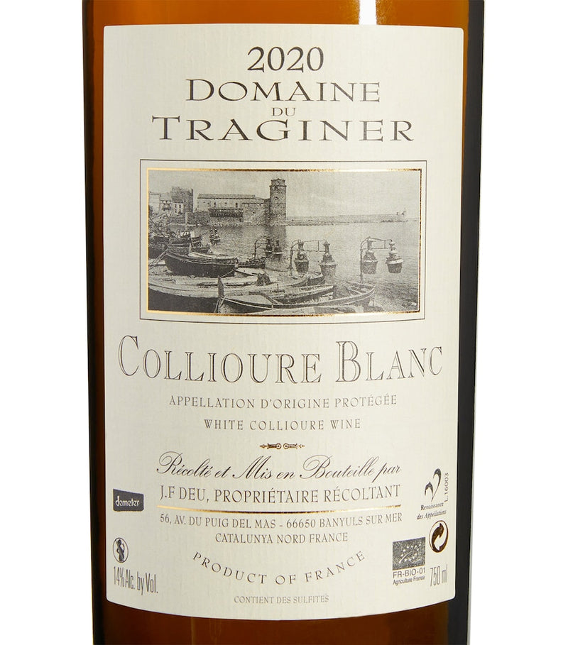 Domaine du Traginer Collioure Blanc 2020 white wine 75cl - British product
