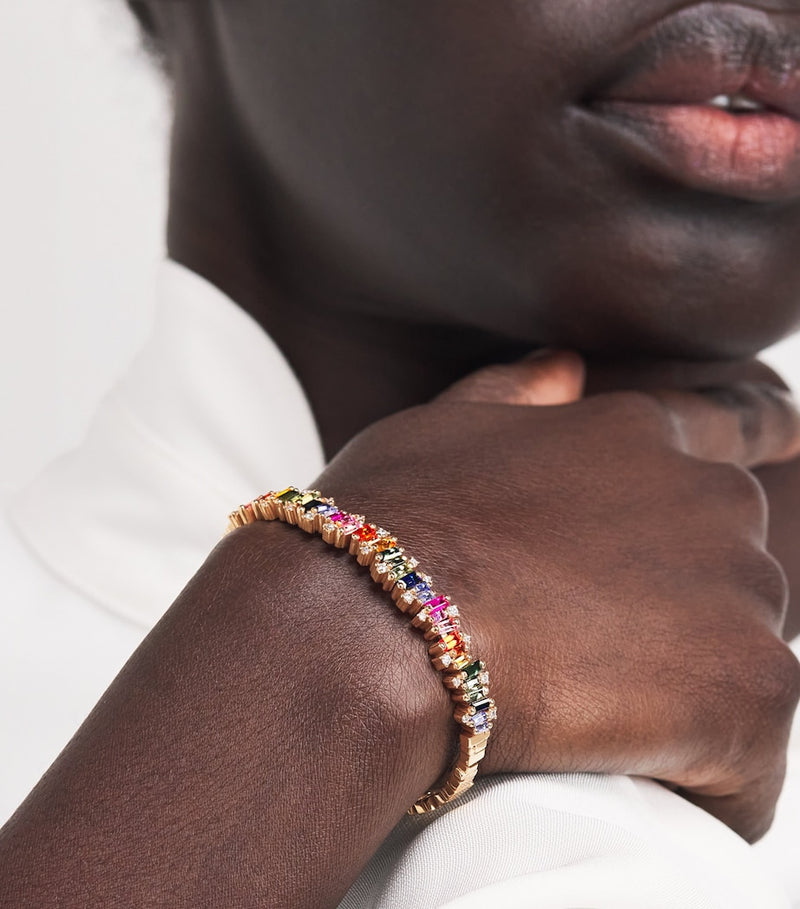 Suzanne Kalan Audrey rainbow sapphire diamond bangle - British product