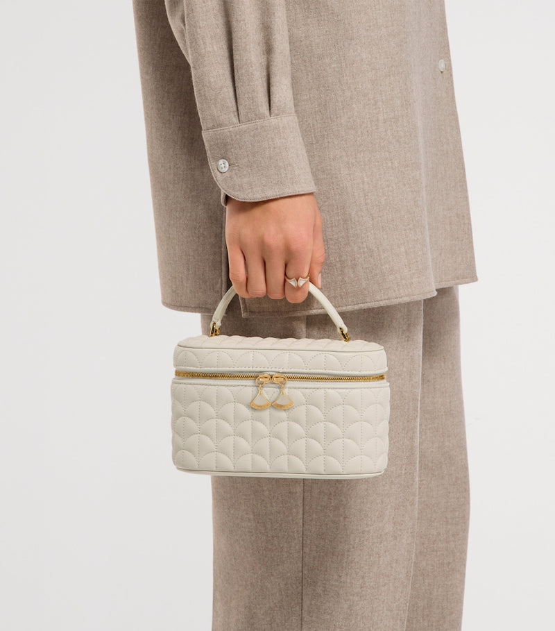 Bvlgari vanity case bag in Perla White calf leather, UK version