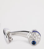 Deakin & Francis sterling silver sapphire cufflinks 0.8cm x 2.4cm (British brand)