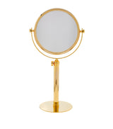 Harrods Double-Sided Circle Table Mirror with Gold-Plated Edge and Sturdy Base- Buy online at McGrocer